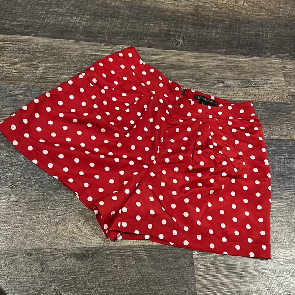 Red and white polka dot shorts